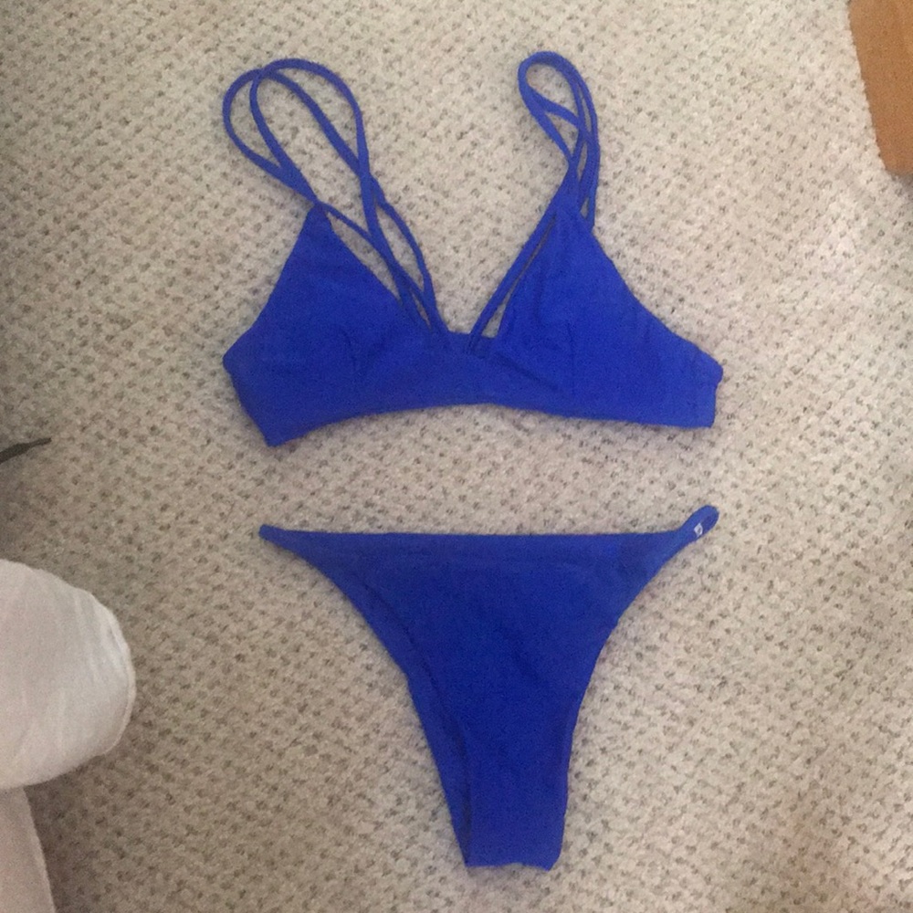 Blue bikini set.